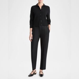 Vince Black Wool Blend Pleated Tailored Straight Leg Dress Pants Size 8